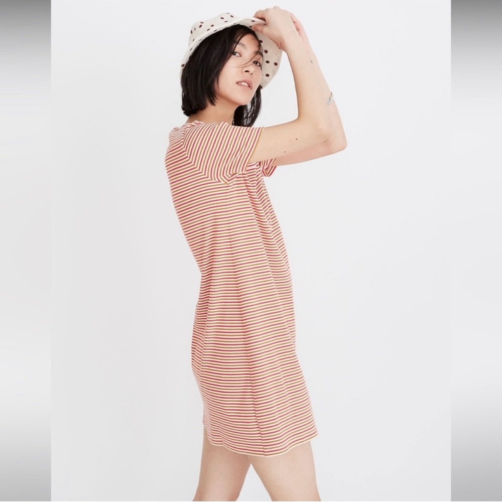 Madewell Swingy Tee Dress in Stripe size XS